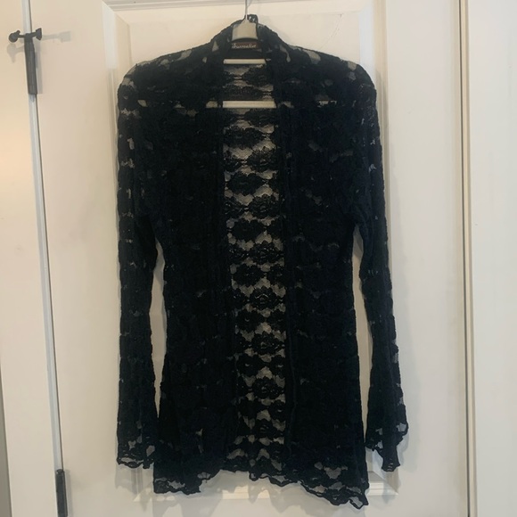Surrealist Sweaters - Black lace cardigan